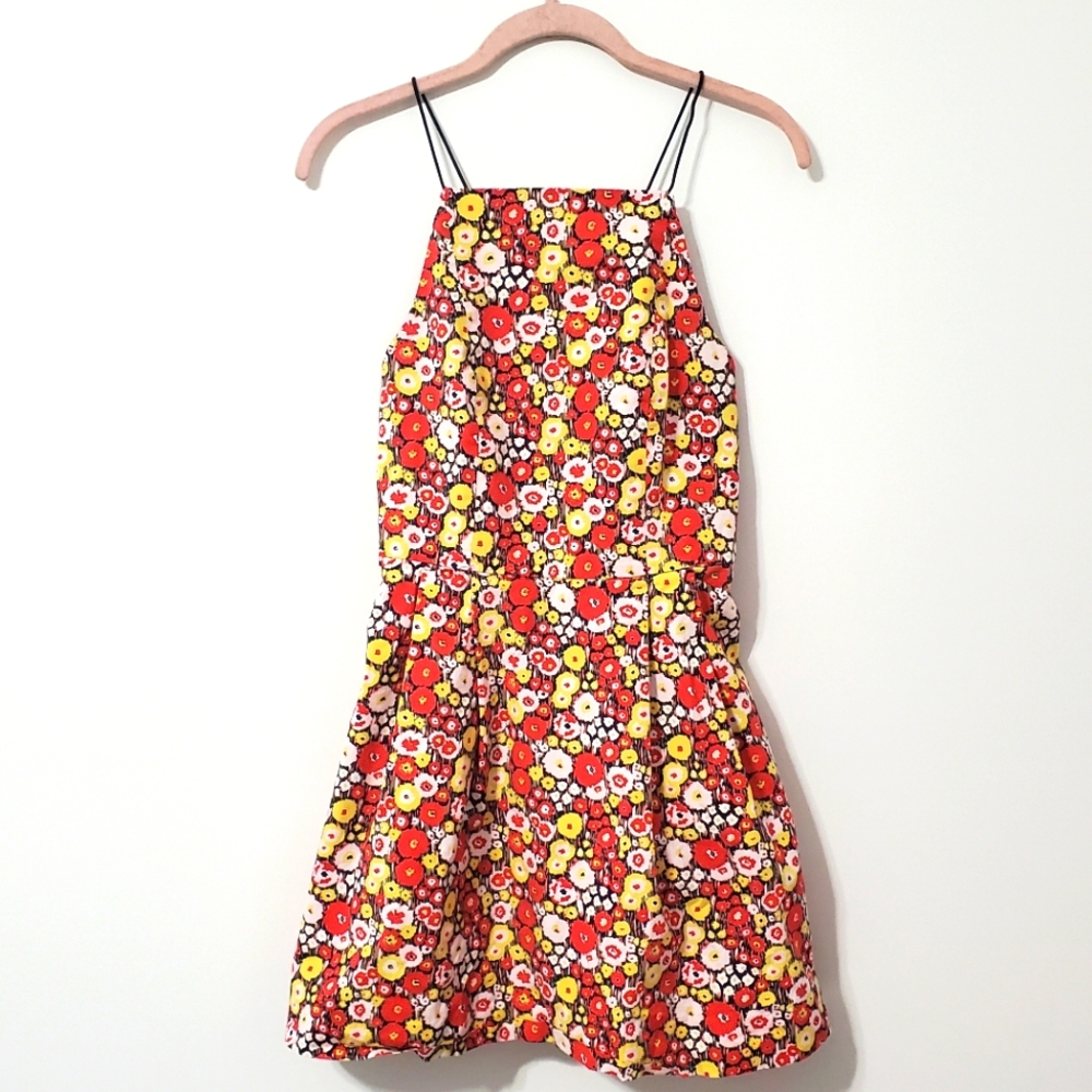 Kate Spade Saturday Crisscross Corded Mini Dress Ditsy Floral Multi Size 8
